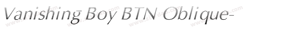 Vanishing Boy BTN Oblique字体转换